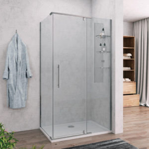 Box doccia LAMPEDUSA 100×80 con Cristallo trasparente e mensole